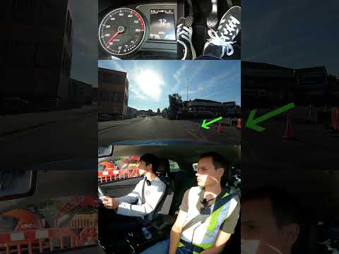 Deals with lane closure safely. #learningtodrive #mocktest