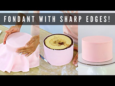 HOW TO COVER A CAKE IN FONDANT FOR BEGINNERS │ SHARP FONDANT EDGES TUTORIAL │ CAKES BY MK
