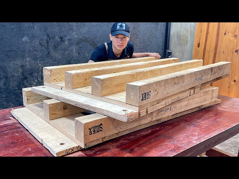 Woodworking Art's Big Wave Talented Young Carpenter Turns Pallet Wood Strips Into Masterpieces
