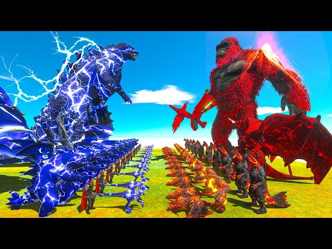 Team Volcanic Beasts + Red Hell Kong vs Storm Godzilla + Team Lightning Titans