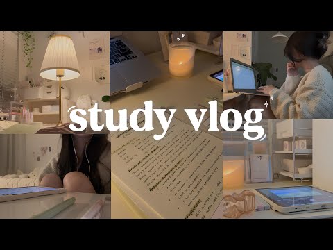 STUDY VLOG | cozy nighttime habits, planning, studying productive, motivation ˚ ༘୨ৎ