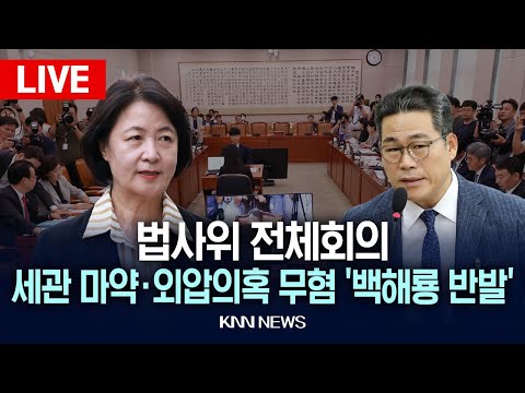 🔴현장PLAY 법사위 전체회의, 세관 마약·외압의혹 무혐의.. '백해룡 반발' / KNN