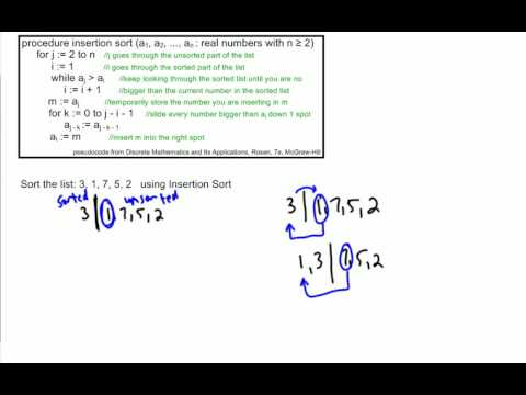 Algorithm: Insertion Sort Example 1