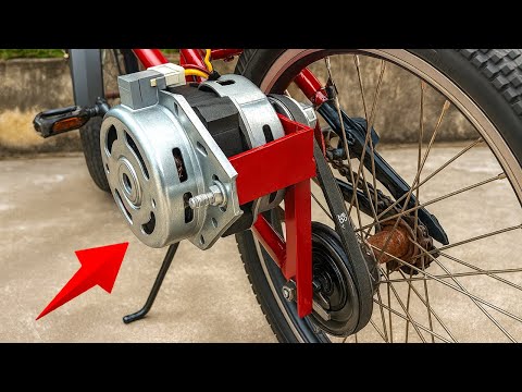 Great idea! A bicycle with a washing machine motor will amaze you