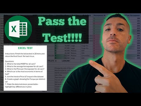 Excel Test for Job Interview 2025  - Download this Test example and Practice