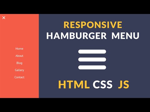 Responsive Hamburger Menu With HTML CSS & JS - Hindi