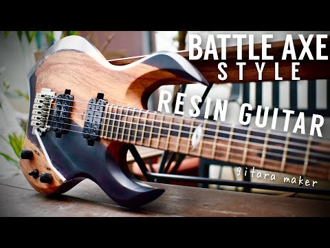 I BUILT A BATTLE AXE GUITAR - CLEARCAST RESIN