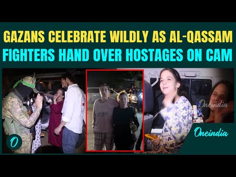 SHOCKING VIDEOS Show Al-Qassam Fighters HANDOVER Israeli Hostages For the First Time; Gazans Cheer