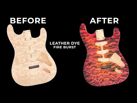 Quilted Maple Stratocaster | DIY Leather Dye Fire Burst | How To In Real Time!