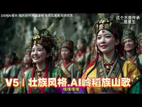 123456.V5 壮族风格 AI稻岭族山歌 | 壮族之山谷回声,自然声伴奏,加入三弦与月琴点缀,民族氛围浓厚,带有节日和爱情对歌的气息。, 乐器:天琴、铜鼓、竹笛。