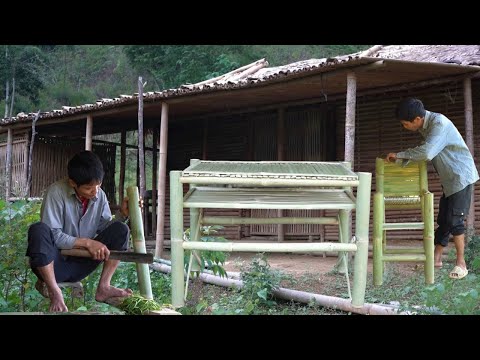 Master Asian Craftsman Creates a Stunning Bamboo Rattan Chair | Handmade Furniture Art