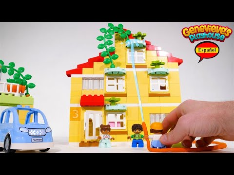 ¡Casa Lego Duplo para niños! Aprenda palabras comunes con juguetes de bloques de construcción =)