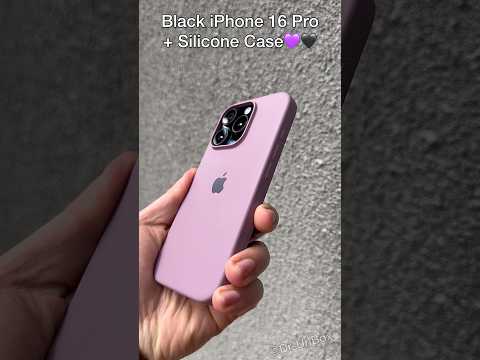 Amazing iPhone 16 Pro Black Titanium with Silicone Case💜🖤 #shorts #trending #iphone #apple #viral
