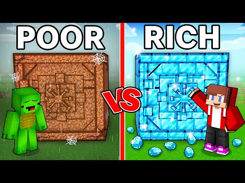 Mikey Poor Safe VS JJ Rich Safe Hacking Battle in Minecraft - Maizen