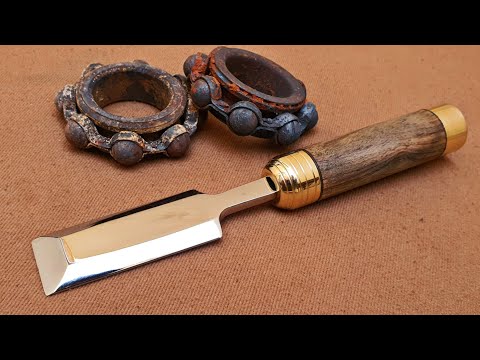 Woodworking tool-making a chisel from old bearing