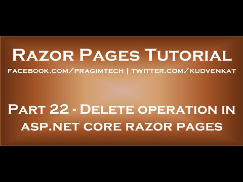 Delete operation in asp net core razor pages