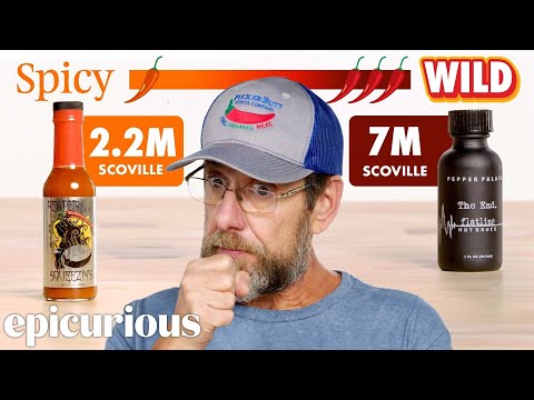 Smokin' Ed Currie Tries 11 of the Hottest Hot Sauces in the World | Epicurious
