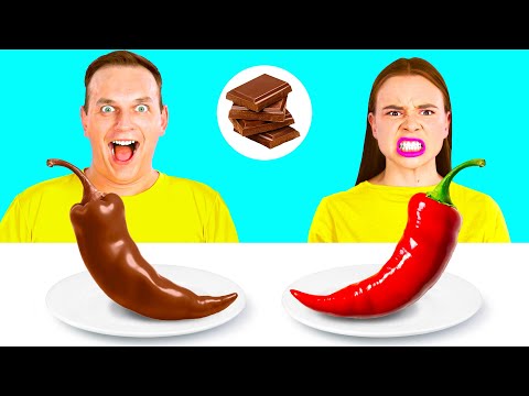 Real Food vs Chocolate Food Challenge | Kitchen Hacks and Tricks by Crazy DO