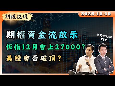 🔴「期權資金流」預示恆指90%機率上27000？阿里巴巴、騰訊資金流啟示｜美股12月會否破頂？｜【期權策略師Yip】#恆指 #美期 #期權