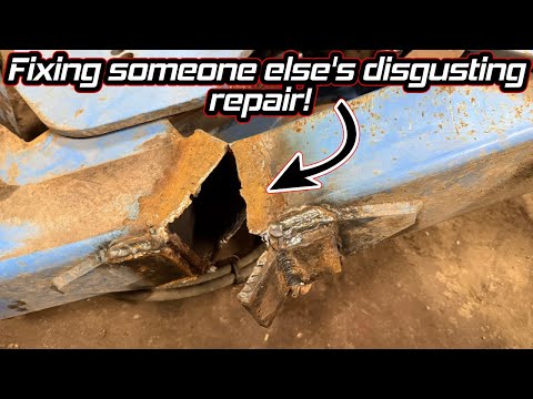 Fixing disgusting repair on Lemken Plough frame!