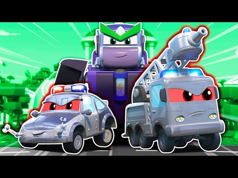 🤖Böses Roboterteam VS Rettungsteam: Wer gewinnt? 🚨 Roboter & Polizeiauto | Robofusion