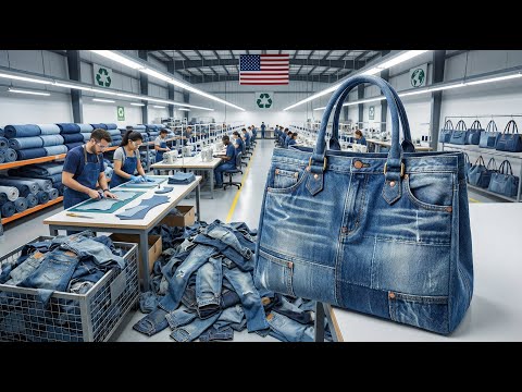 From Old Jeans to Luxury Handbags | Inside AMERICAN LARGEST Upcycled Denim Factory: