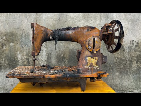 Restoring a Vintage SINGER Sewing Machine // Amazing Restoration After a Complete Burnout!