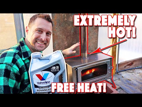 DIY Waste Oil Burner No Fan! Homemade Free Heat!