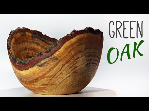 Woodturning - Live Edge Oak Bowl With Beautiful Grain