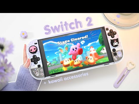 Nintendo Switch 2 aesthetic unboxing🍄 a lot of cute accessories  + Gameplay⋆˚✿˖° Mario Kart World