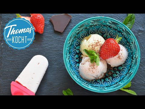 Eis selber machen - ohne Eismaschine / Erdbeereis und Bananeneis / Thomas kocht