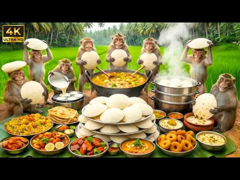 рдмрдВрджрд░ рдмрдирд╛ рд░рд╣реЗ рд╢рд╛рджреА рдХреЗ рдЦрд╛рд╕ рднрд╛рд░рддреАрдп рдкрдХрд╡рд╛рди ЁЯдп | Monkeys Cooking Indian Wedding Special Dishes