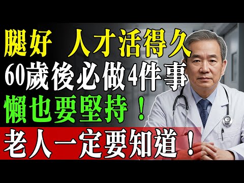 人老先老腿!不想晚年坐輪椅,60歲後再懶也要堅持這4件事