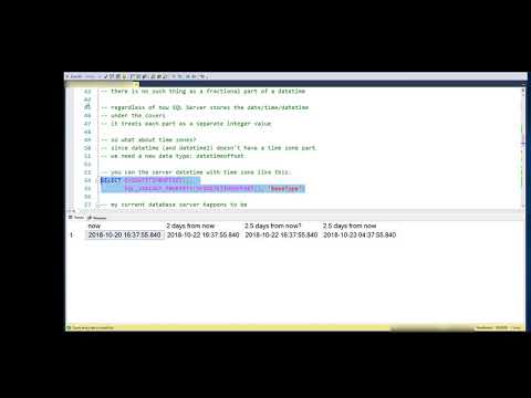 Time Zones and the DATETIMEOFFSET data type in SQL