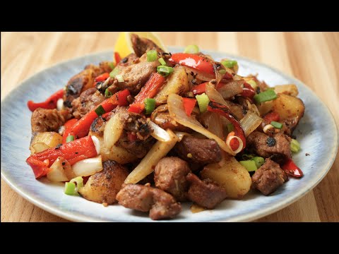 Pork and Potatoes with Onions and Peppers | Meat and Potatoes