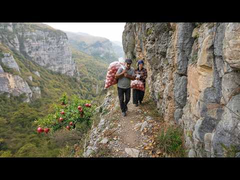 Grandpa Risked His Life to Harvest Pomegranates and Fish Carp in the Deadly Mountains