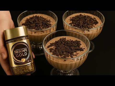 Coffee mousse dessert in 5 minutes!  With cream!
