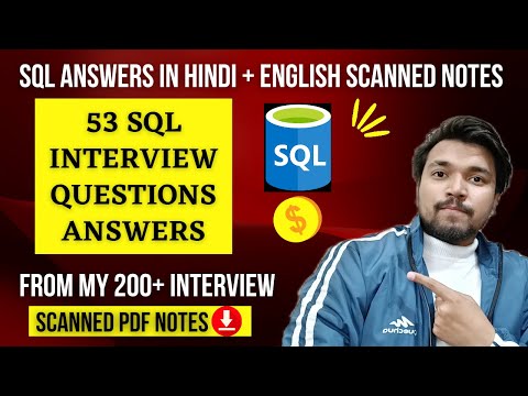 53 SQL Interview Questions Answers [Hindi+English] | Written Scanned Notes | My 200+ Interviews