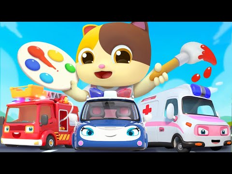 Mimi Learns Colors with Vehicles | Police Car | Colors Song | Kids Songs | MeowMi Family Show