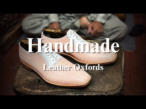 Making HANDMADE OXFORDS Shoes in Alligator Texture Leather (START TO END)