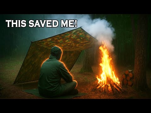 Surviving 24 Hours in the Forest with Only Smoke | Solo Bushcraft Camp