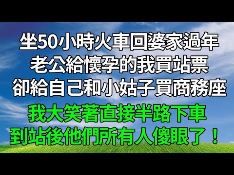 坐50小時火車回婆家過年，老公給懷孕的我買站票，卻給自己和小姑子買商務座，我大笑著直接半路下車，到站後他們所有人傻眼了！#生活經驗 #人生感悟 #故事分享 #打脸 #原创视频 #為人處世