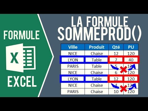 EXCEL - FORMULE SOMMEPROD (Faire la somme de produits selon conditions)
