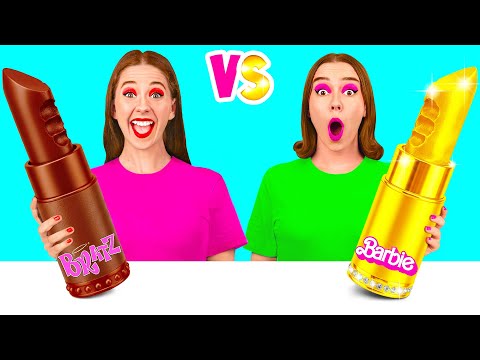 Makanan Sebenar vs Cabaran Makanan Coklat