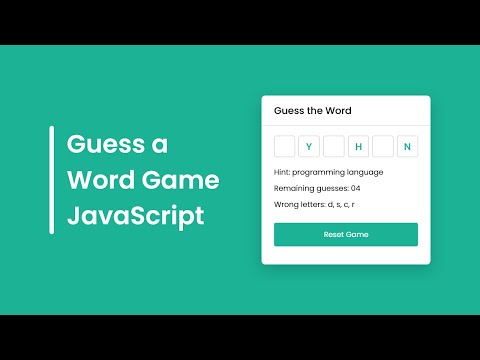 Word Guessing Game in HTML CSS & JavaScript | Guess the Word Game in JavaScript