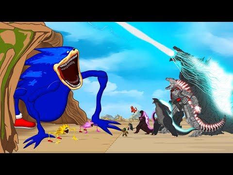 Evolution of TEAM GODZILLA vs. Evolution of Shin Sonic (The Sonic Tapes): Size Comparison Monsters?