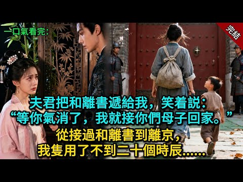 夫君把和離書遞給我，笑着説：“等你氣消了，我就接你們母子回家。”從接過和離書到離京，我隻用了不到二十個時辰......