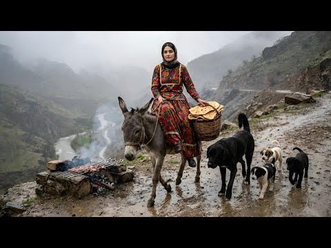 Village Life Of A Girl In A Rainy Day | Bread Baking & Donkey Riding