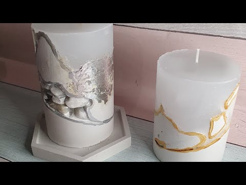 🧚‍♀️Свечи в бетоне,гипсе своими руками 🤗🤲