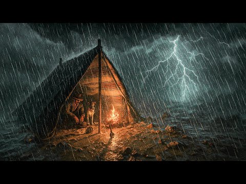 Cozy Tent Shelter During a Heavy Night Time Thunderstorm | RDR2 Relaxing Rain ASMR